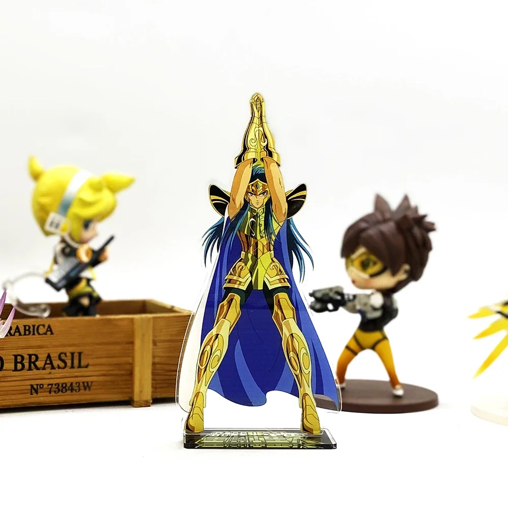 세인트 세이야 조디악 도호 캄우스 마일로 아크릴 스탠드 피규어 접시 홀더 케이크 애니메이션 아스트랄