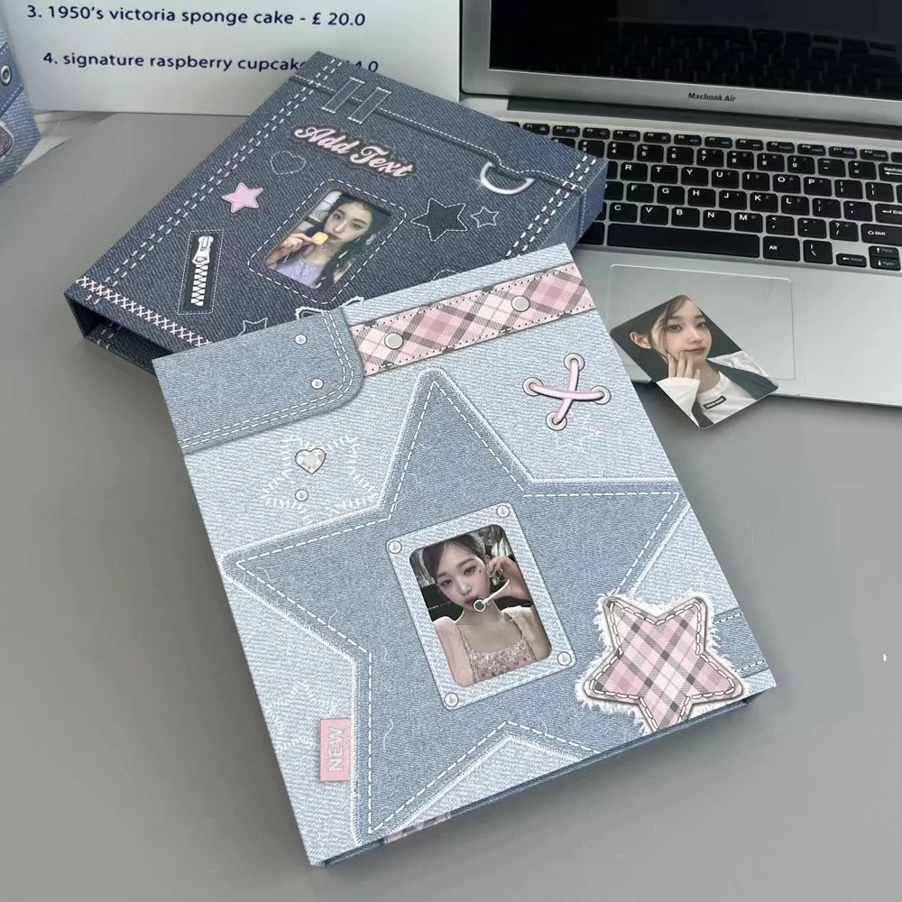 Original Design star denim style A5 A4 Kpop Photocard Binder Collect Book Idol Photo Card Holder Photocards Album Stationery