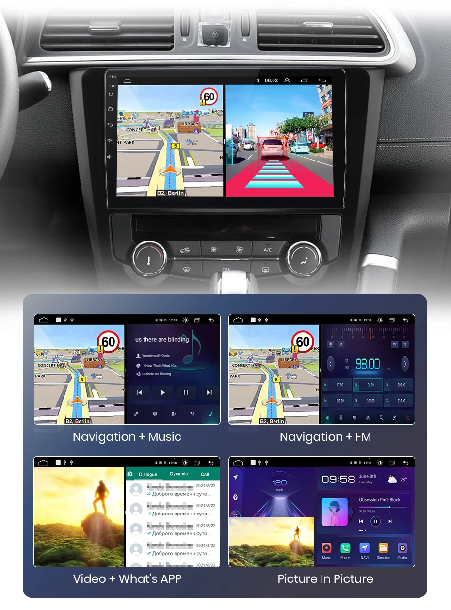 Junsun Wireless Carplay Android Auto Autoradio für Renault Kadjar 2015-2019 GPS Multimedia 2 Din – Detail 21