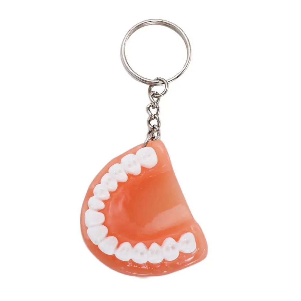 Dental Gift Creative Simulation Upper Jaw Resin Denture Key Chain Teeth Keyring Tooth Key Chain Teeth Pendant