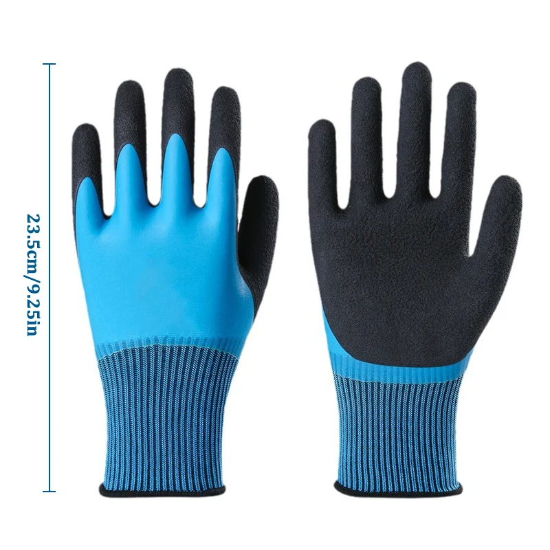 1 Pair Of Waterproof Gloves Water Grip Hanwoo Gloves Latex Full Coating Anti-skid Plain Wash Car Wash Garden Prevention Oil