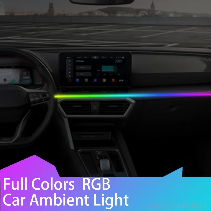 

Universal For Seat ibiza leon cupra ateca Altea LED Car Ambient Light Dashboard RGB Hidden Flowing Lamp 64 colors USB 1.1m