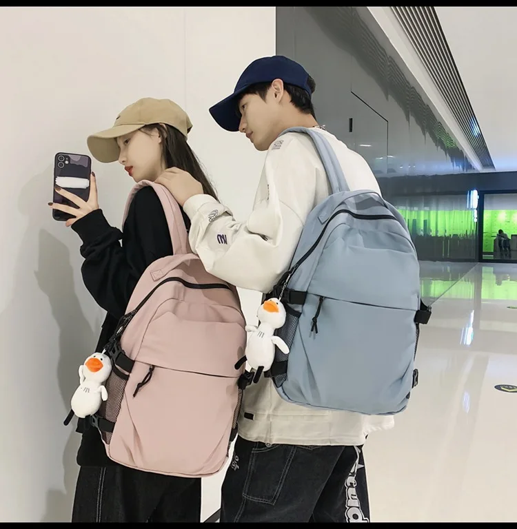 New Student Backpack Fashion Simple Japanese Lovers Backpack Large Capacity Junior High School School Bag