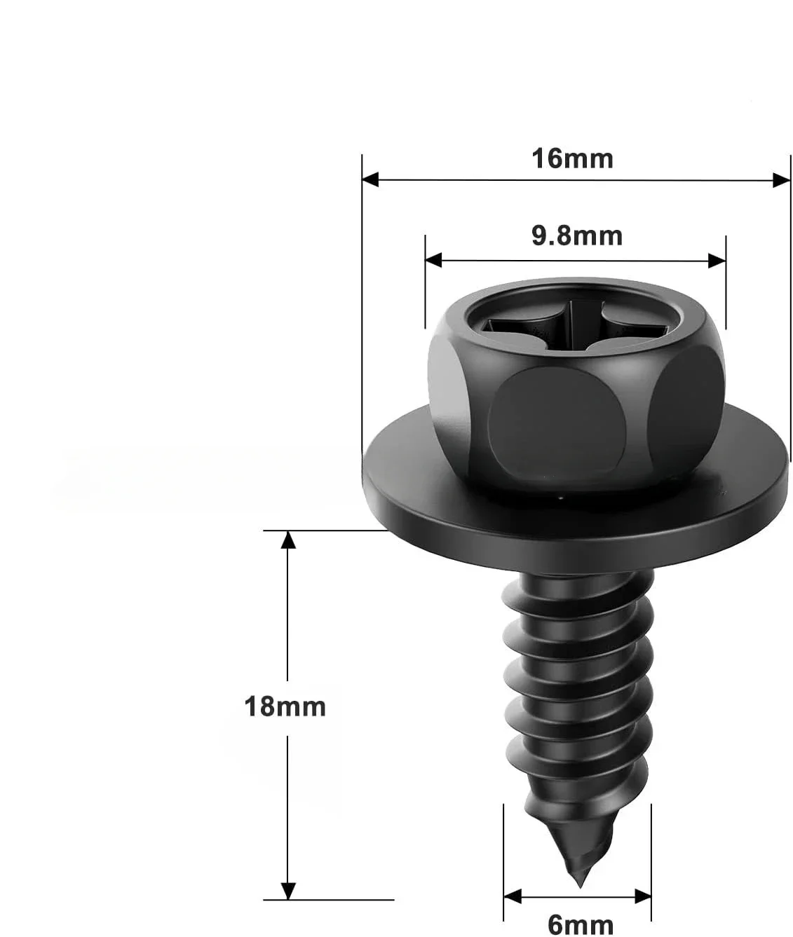 Car Fender Splash Seal Guards Rivet Clip Screws Fasteners Car Bumper Fender Fastener Clip Hex Head Self Tapping Screws Universal