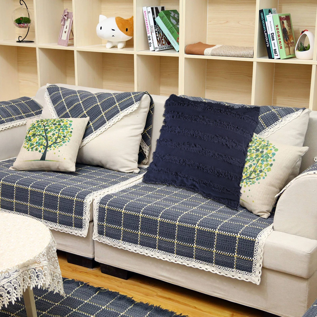 

Cotton Linen Pillow Covers Set Square Cushion Cover Nordic Style Solid Color Sofa Bed Home Decor Easy Clean Zipper Closure