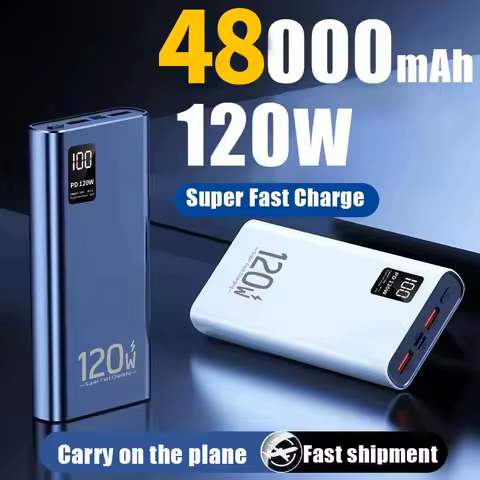 100000mAh High Capacity Power Bank 120W PD 22.5W Super Fast Charging Portable Battery Charger for iPhone Samsung Xiaomi