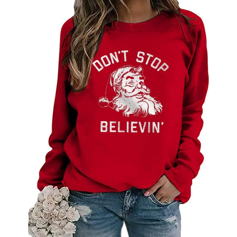 Happy Christmas casual long sleeved top pullover