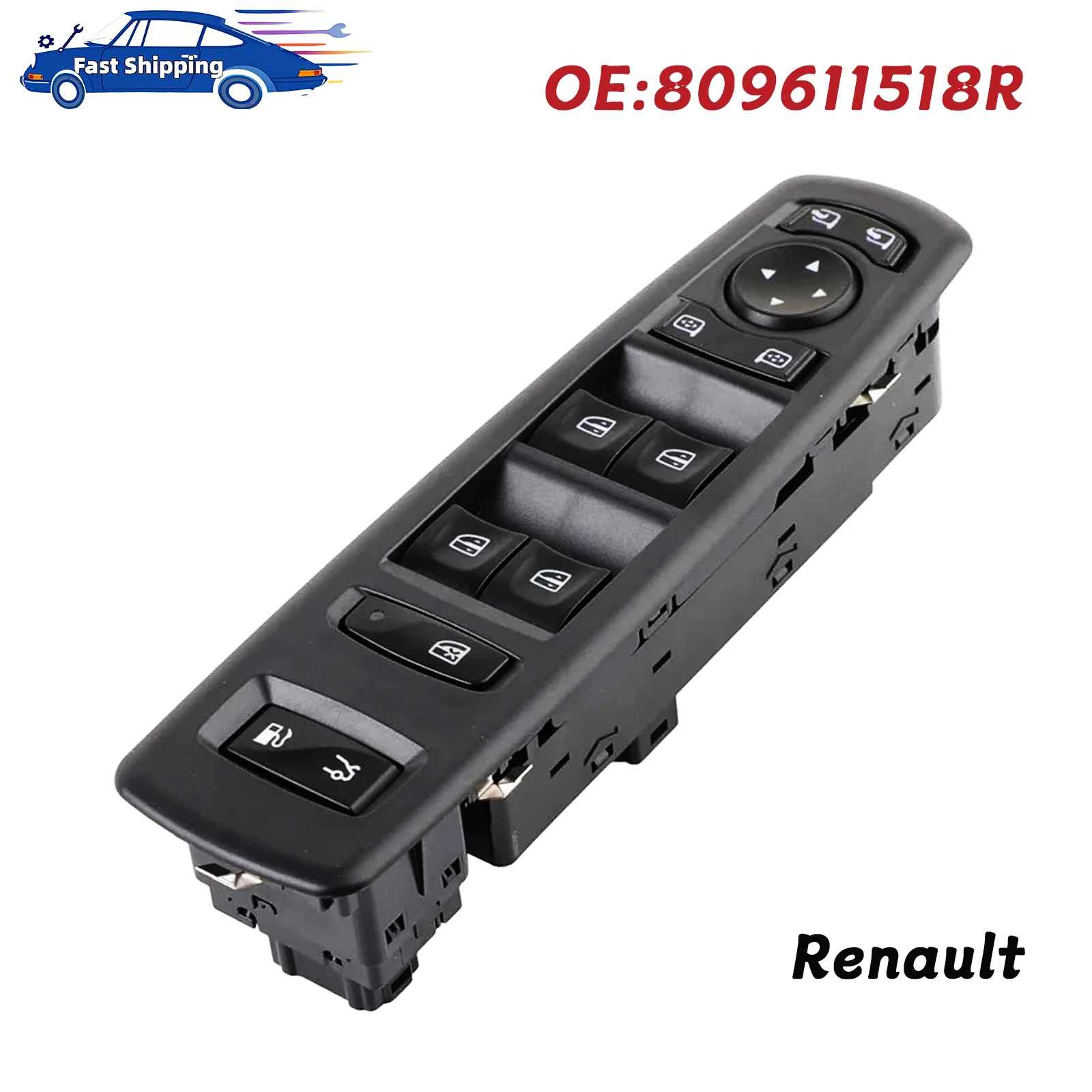 

809611518 R передний левый автоматический главный переключатель управления стеклоподъемником, кнопка зеркала для Renault, 13 + 6 + 6 контактов