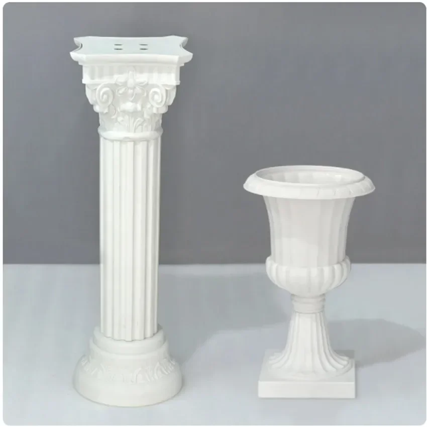 Round Roman Columns Upright Pillar Arches Flower Pots European Road Leading Wedding Party Scene Plastic Flower Pots