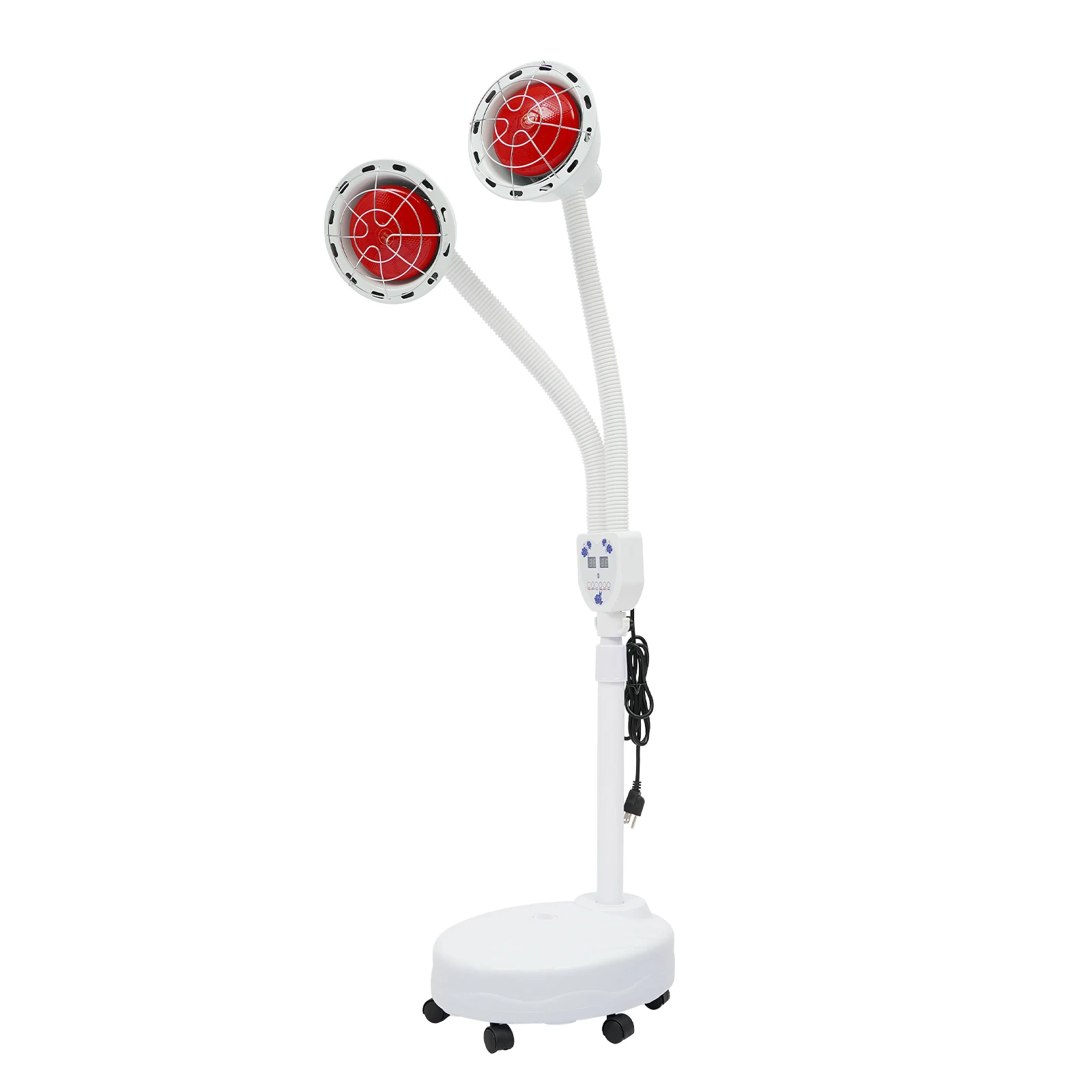 2-head Infrared Red Heat Light Therapy Lamp Pain Relief Floor Stand 275W IR Infrared Beauty Therapy Bulb Lamp