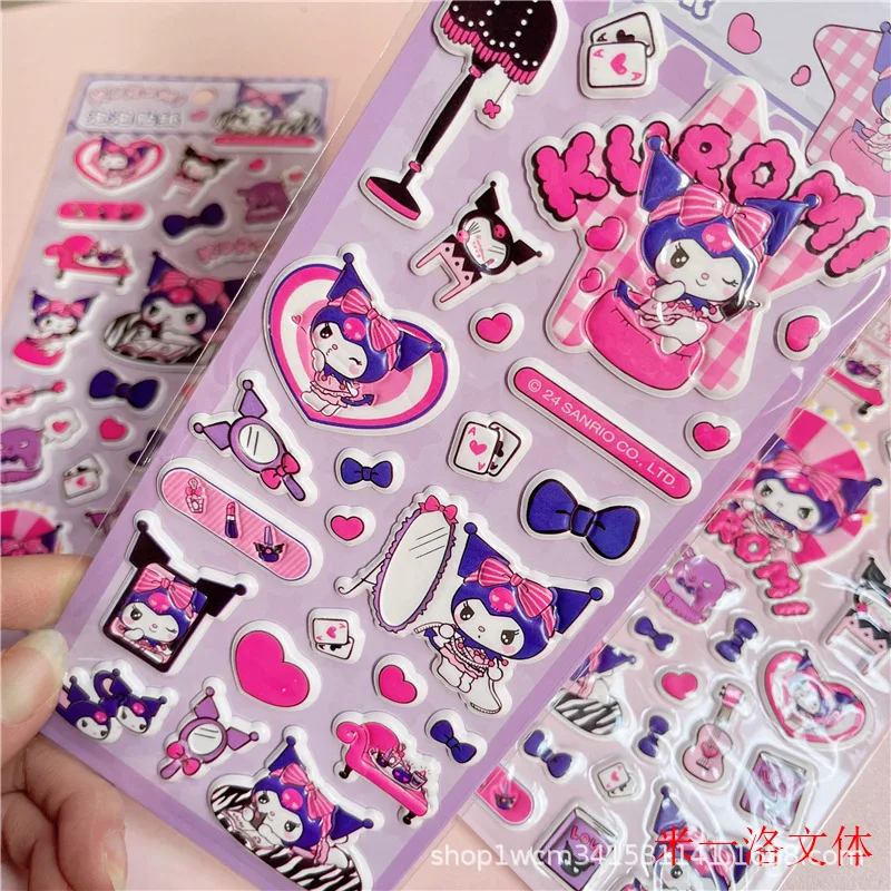 

Sanrio Kuromi пенопластовые наклейки милый мультфильм 3D игрушки ручной работы для девочек справочники чашки для воды чехлы для телефонов CCD декоративные наклейки