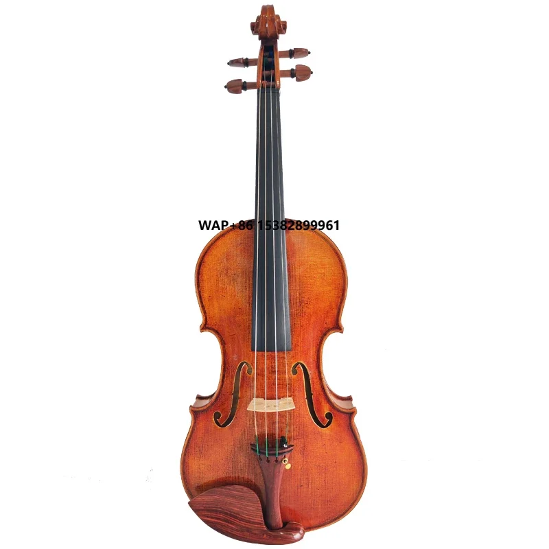 

Handmade Professional Performance Grade Student Violin Premium Full-Size Customizable Real Flame Wood Antiquing Pattern Spruce