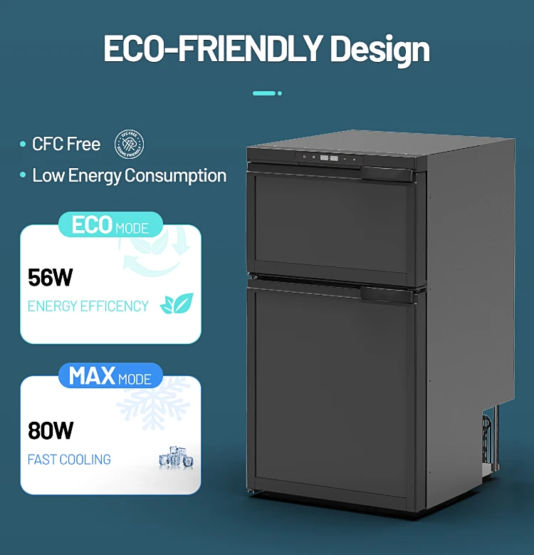 DR80 Chest Freezer and Fridge 12V DC Deep Cool DualZone Compressor Refrirator Model ACE for RV Camping Phone Temperature Control