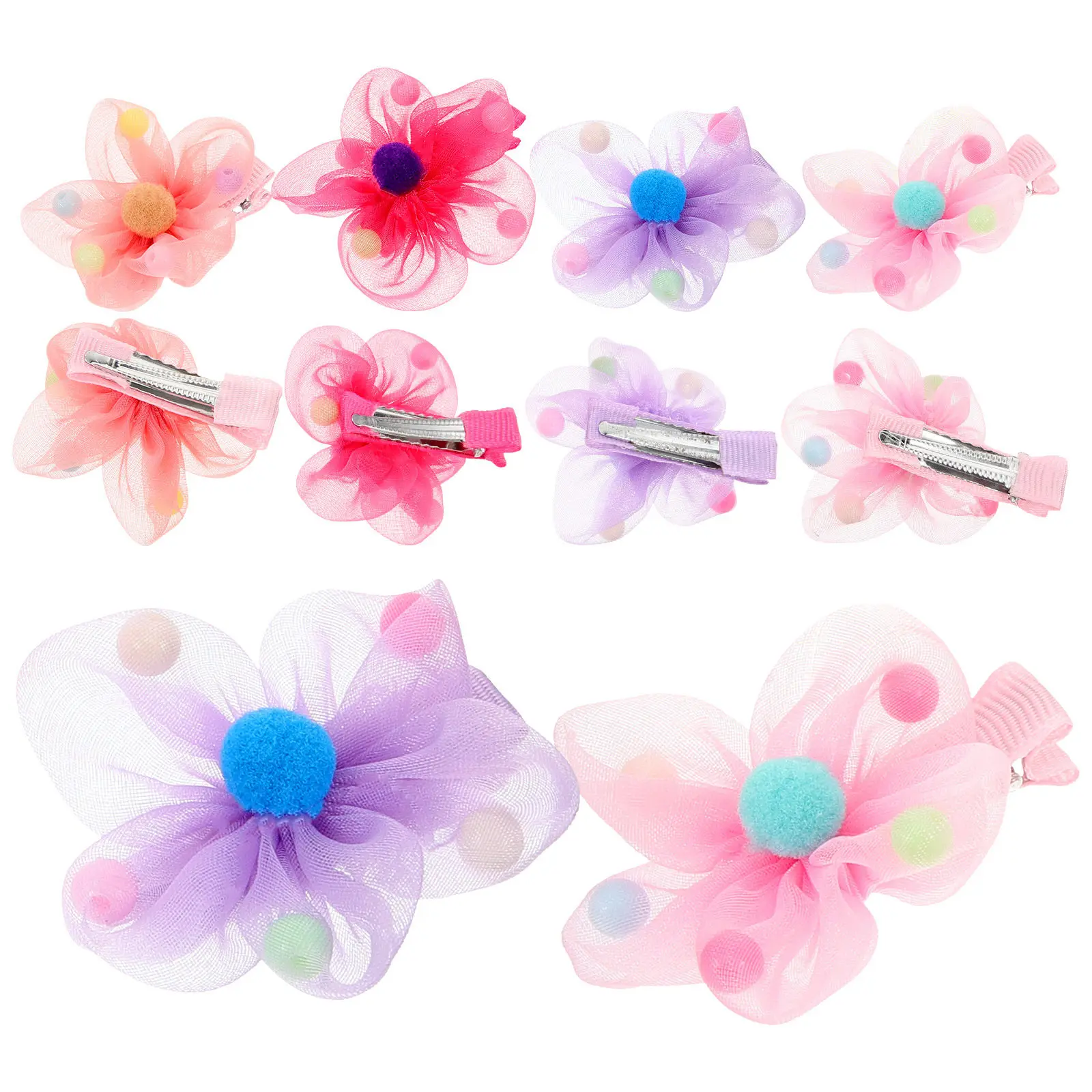 

10Pcs Synthetic Pearl Flower Hair Clips Cute Baby Girls Kids Barretes Hair Accessories Suitable for Bangs Ponytail Any Daily