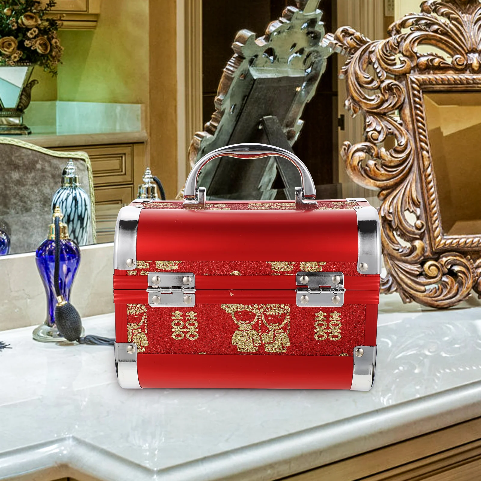 

Wooden Jewelry Organizer Storage Box Earring Ring Necklace Holder Case For Home Household Jewelry Collection Trinket Display