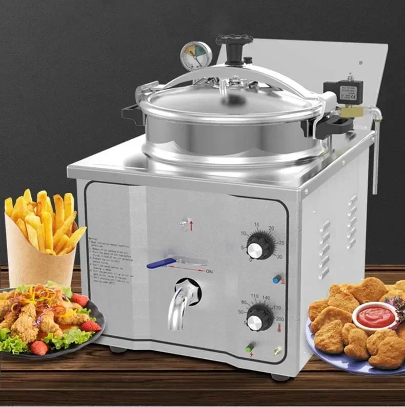 Electric Deep Fryer Commercial Pressure Fryer Cooking PanFrying Chicken Equipment Friteuse Professionnelle. 16L