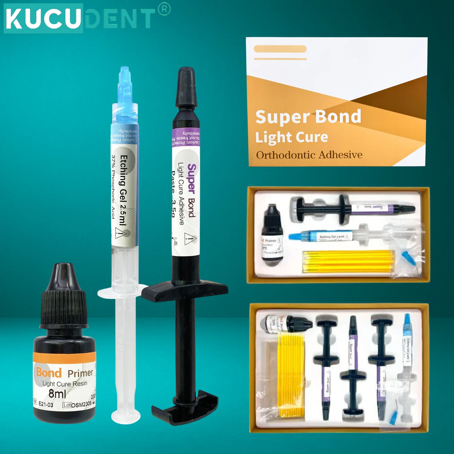 

1/3Pcs Dental Orthodontic Adhesive Kit Invisible Light-cure Adhesive Glue Direct Bonding System for Brackets Buccal Tube