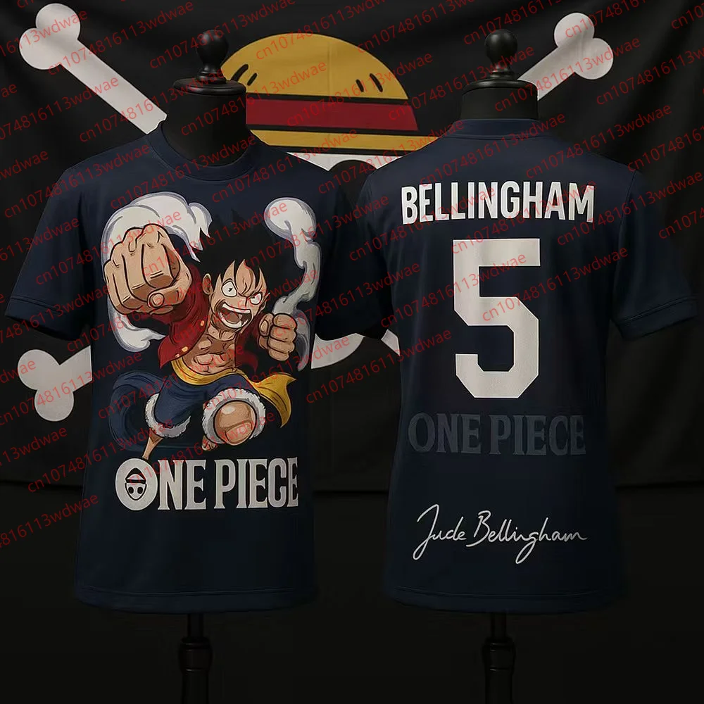 스페인 축구 유니폼 원피스 축구 유니폼 5 기어 루피 스페셜 에디션 벨링엄 5 유니폼 키트 로얄 축구 셔츠