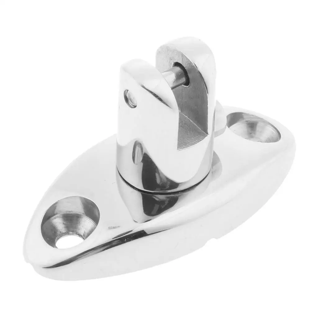 Bimini 360° Adjustable Swivel Quick Top Mount Deck Hinge With Rubber Pad Quick Release Pin 316 Stainless Steel Boat Accessories