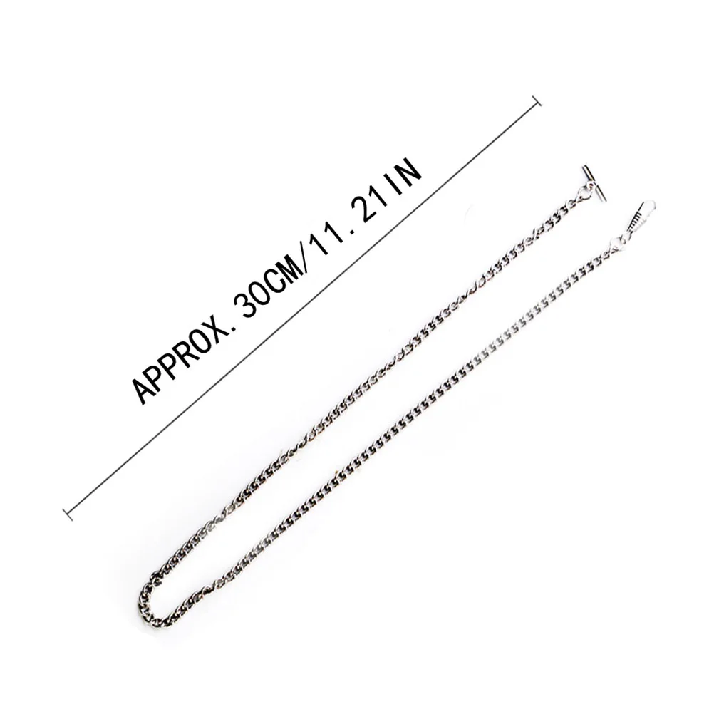 

Classic Metal Plated Pocket Watch Chain Jean Belt Chain Watch Holder Decoration (Silver Total Length 65cm)