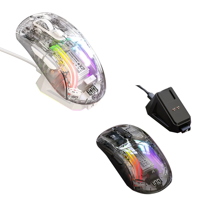 X2PRO Magnetic Charging Bluetooth Mouse Tri-Mode RGB Lights Battery Indicator Use For Computer Phone A