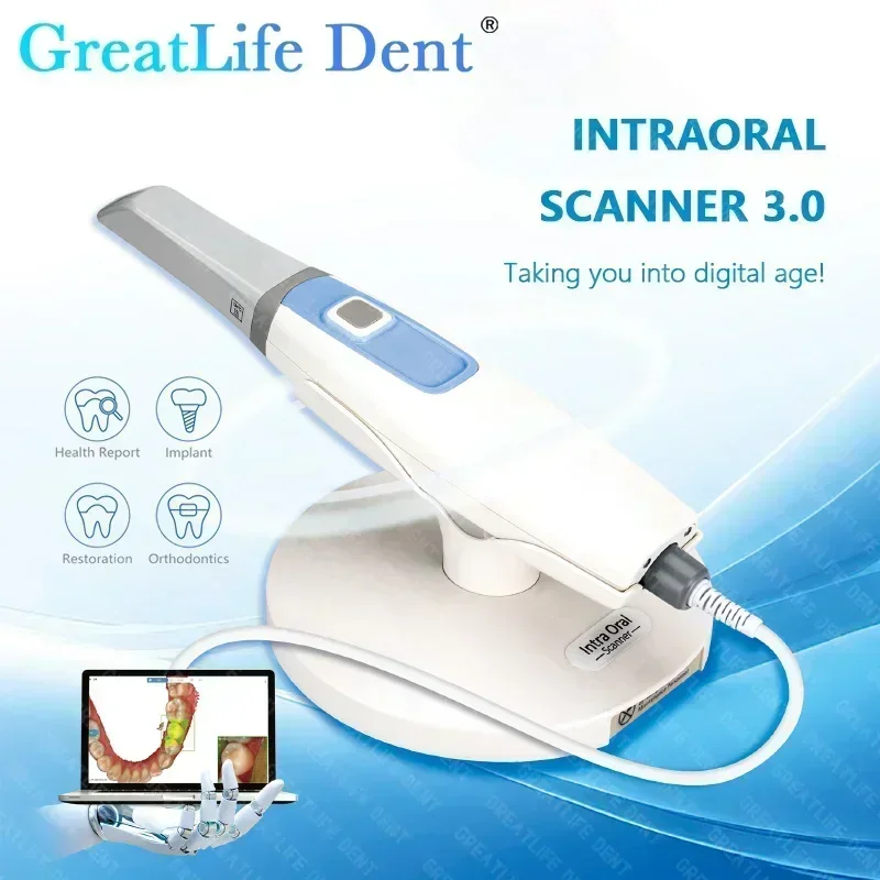 GreatLife-Dent Dental Versão 3.0 Pro Intraoral 3D Scanner, 3D com Software Livre, CAD, CMD, Restauração Ortodôntica, CE, Aprovado ISO