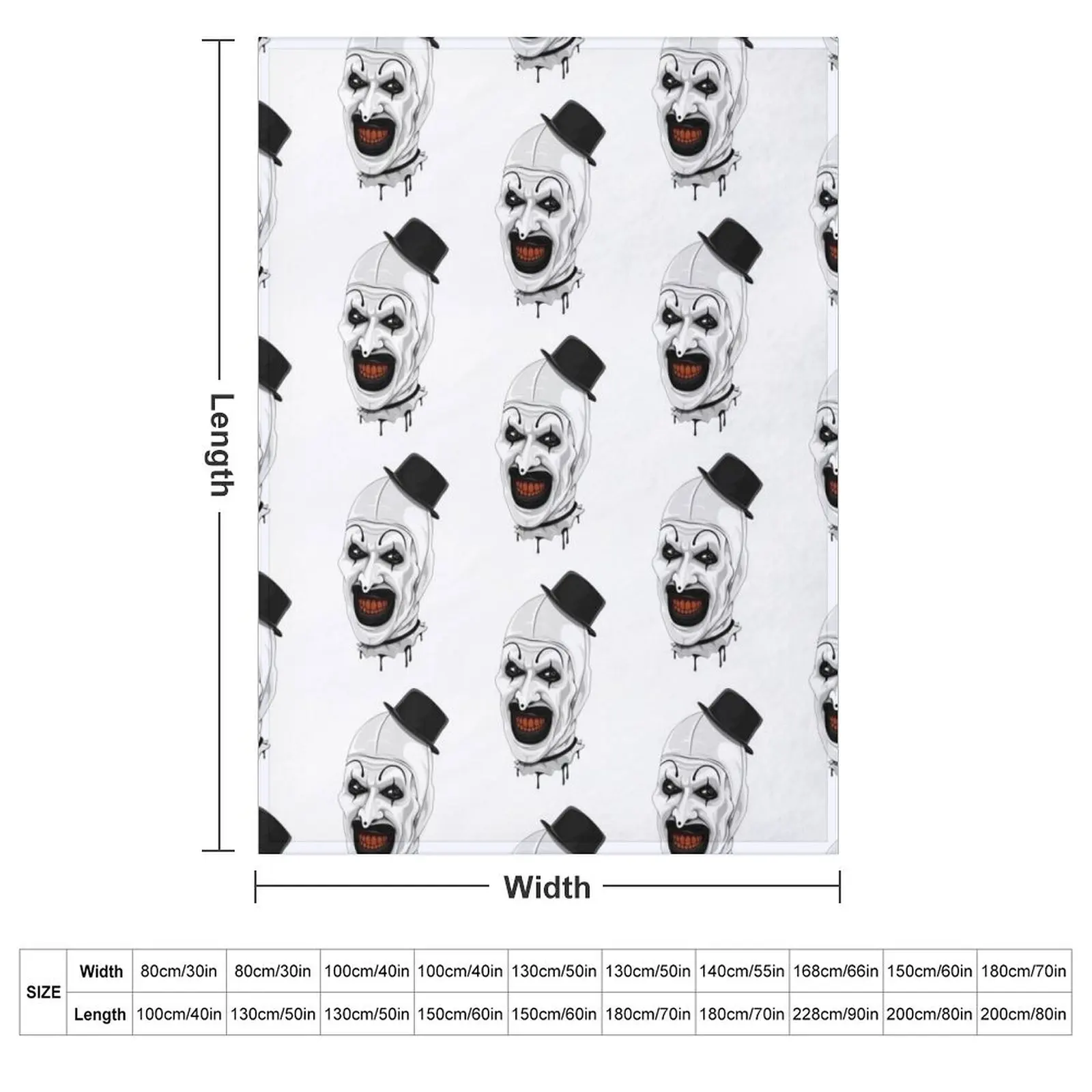 Art the Clown terrifier movie halloween Throw Blanket Beach Bed covers blankets ands Retros Soft Beds Luxury Thicken Blankets