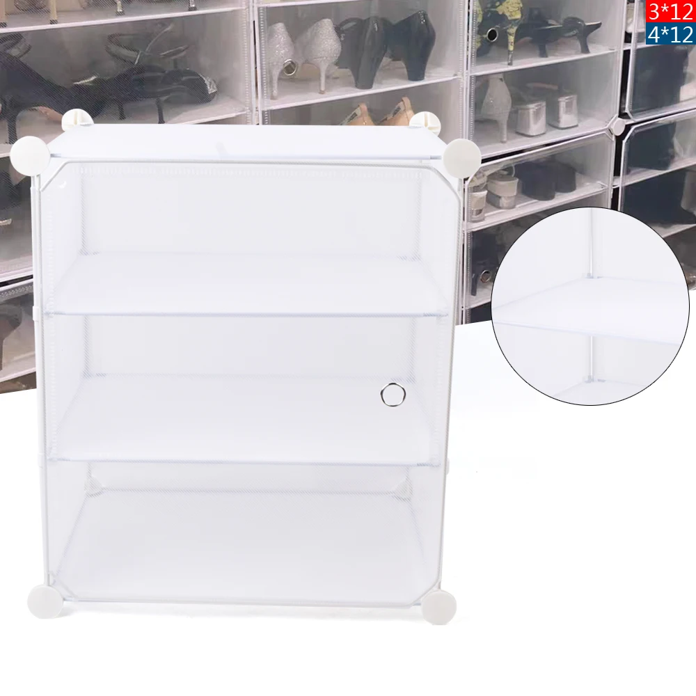 

Multi-layer Shoe Storage Organizers Stackable Shoe Box Unit Cube Cabinet Transparent Dustproof Combined Shoe Shelf DIY Shoe Rack