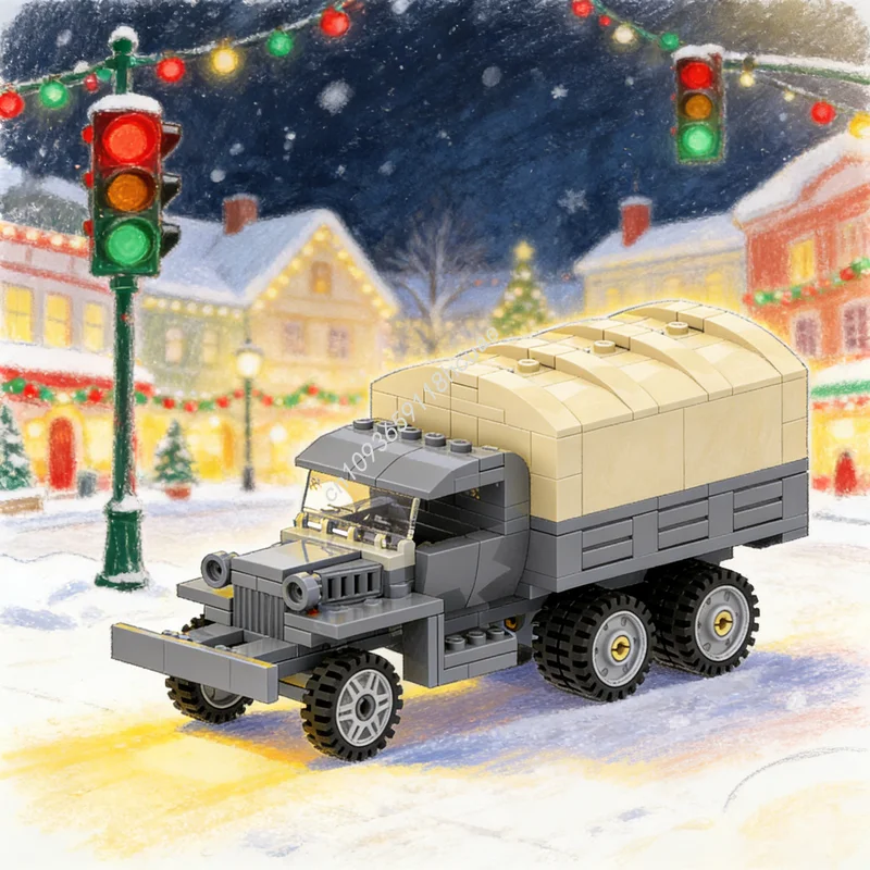 

229 деталей, конструктор MOC «Дорога в военном городке», развивающая игрушка-конструктор для сборки, идея для творчества, подарок на Рождество