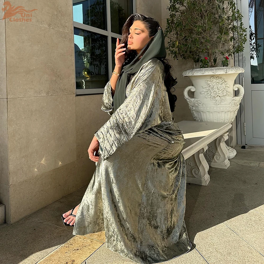 Elegancki muzułmański skromny kardigan z Arabii Saudyjskiej dla kobiet Eid Dubai Kimono Abaya Dress Luksusowa islamska odzież na wakacje Turecka