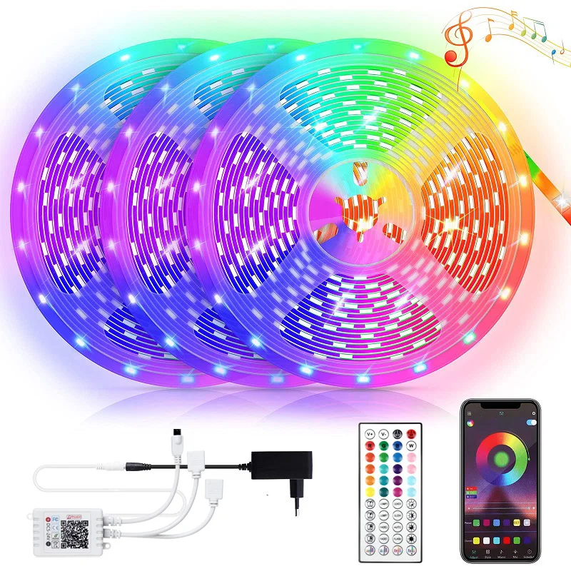 

50M 5050 RGB WIFI LED Strip Light Led Light Alexa Wifi Flexible Tape LED Diode Ribbon For Room Decoration BackLight For TV DC24V