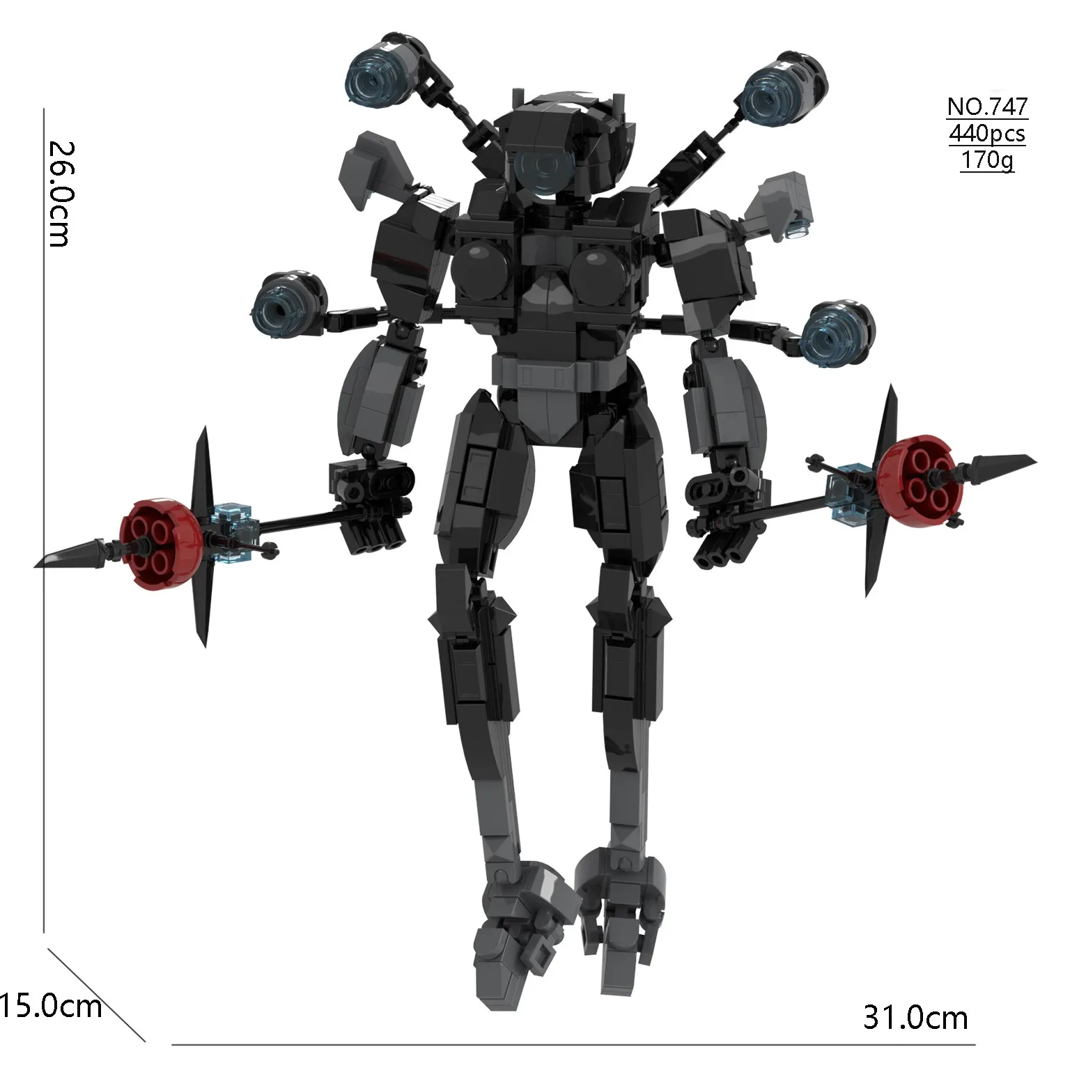 Skibidi Figures Toilet TV king Man 4.0 Blocks TVman Speakerman Cameraman Darkness Clockman 2.0 Assembly Bricks for Kid Xmas Gift