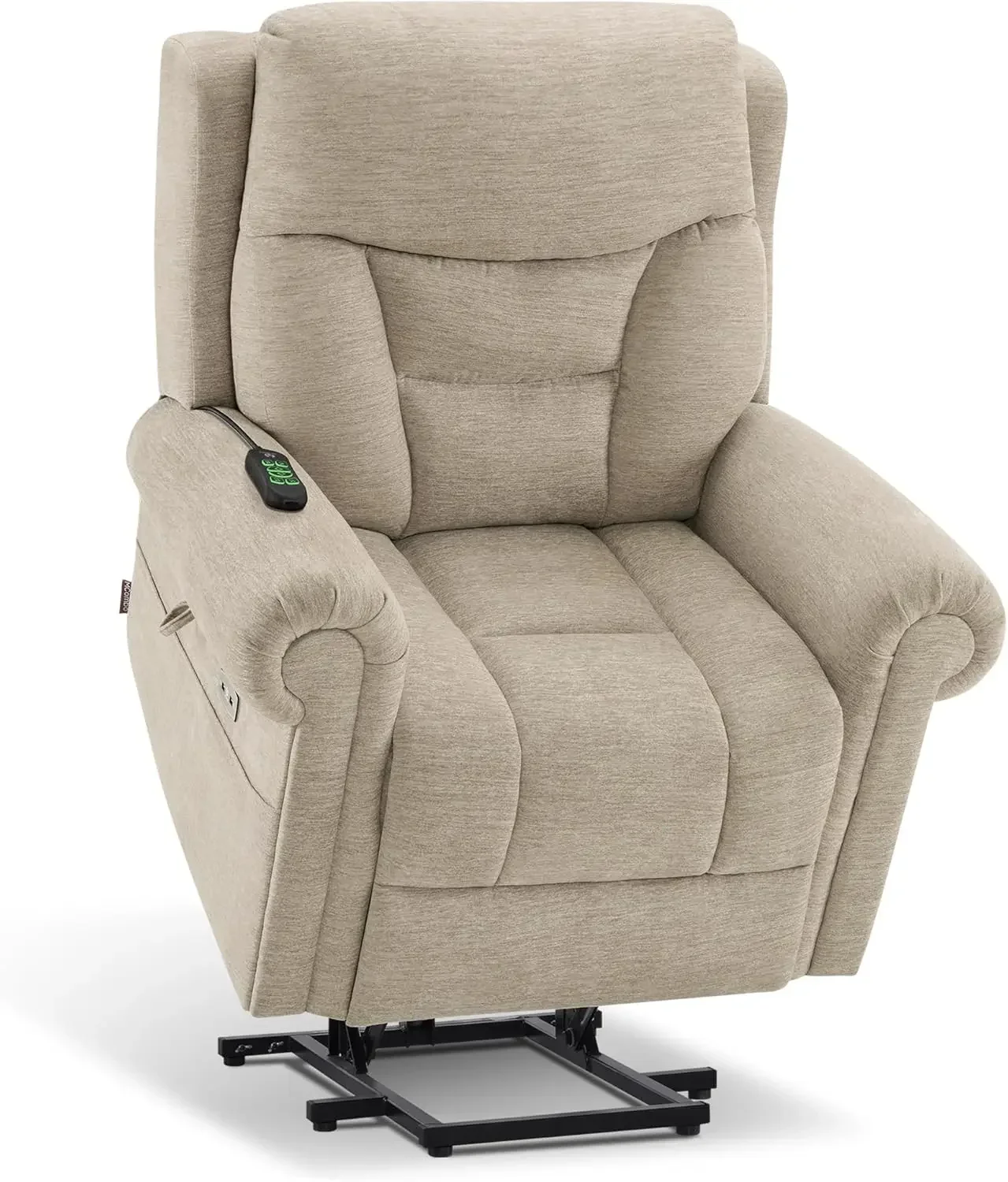 

Dual Motor Power Lift Recliner Chair with Massage and Dual Heating, Adjustable Headrest, USB Ports, Extended Footrest,Beige