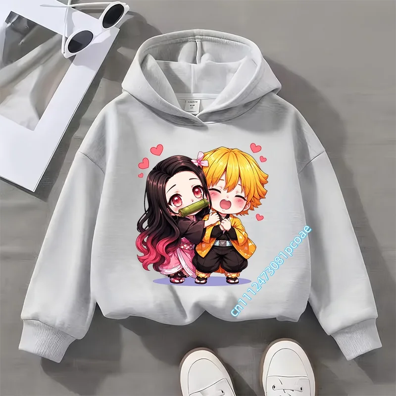 New Ghost Blade Cartoon Print Kids Hoodie - Boys' Sport Shirt - Girls' Casual Top - Autumn/Winter Long Sleeve