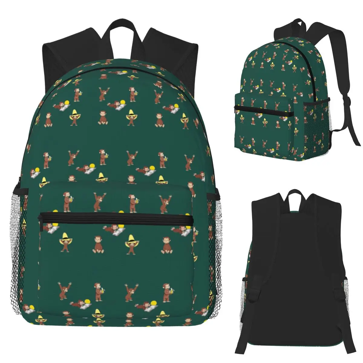 

George The Curious Monkey For Kids Pack Student Backpack School Bag Hiking Travel Daypack for Boys Girls Bookbag Shoulder Bags