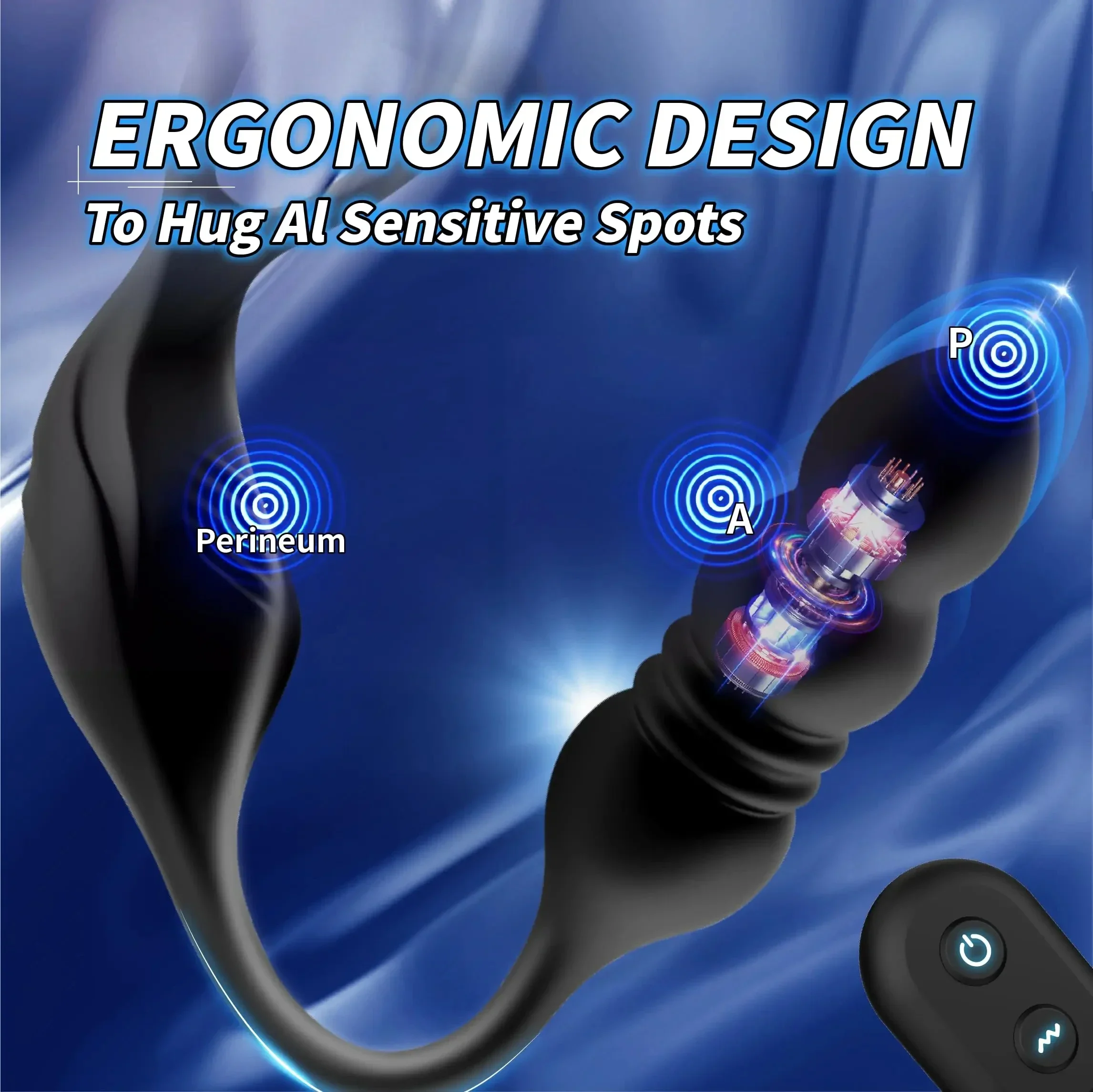 3 in 1 Cock Rings for Mens with Anal Vibrator Prostate Massager Thrusting Butt Plug Remote Control Sex Toys Male Masturbator 18 view 4