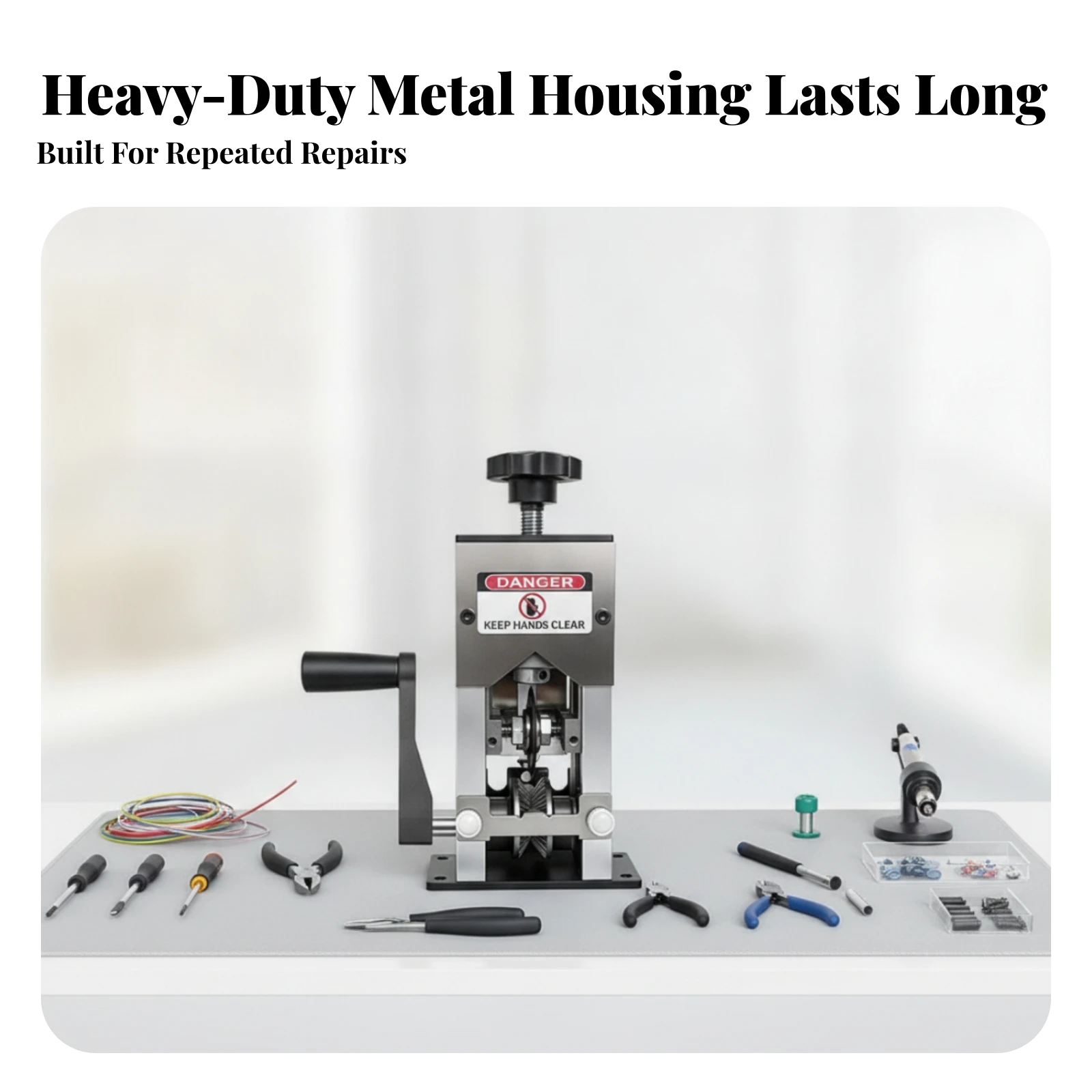 Wire Stripping Machine Two-Mode Wire Stripper with Crank Handle Cable Stripping Machine Compact Sturdy for Electricians