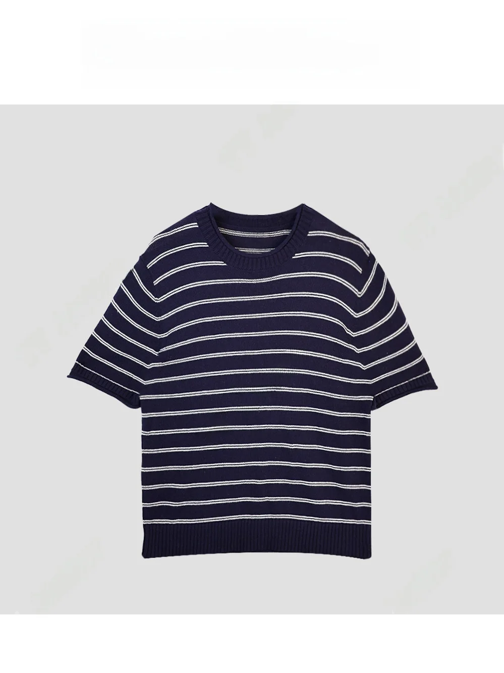 

Дышащая хлопковая футболка свободного кроя с коротким рукавом в полоску, универсальная и удобная летняя повседневная одежда от TT Atelier