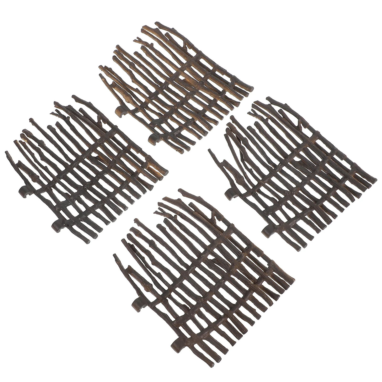 

4PCS Miniature Fence Realistic Detailing Garden Accessories Plastic Ornaments Kit Landscape Set Sand Table Modeling Portable