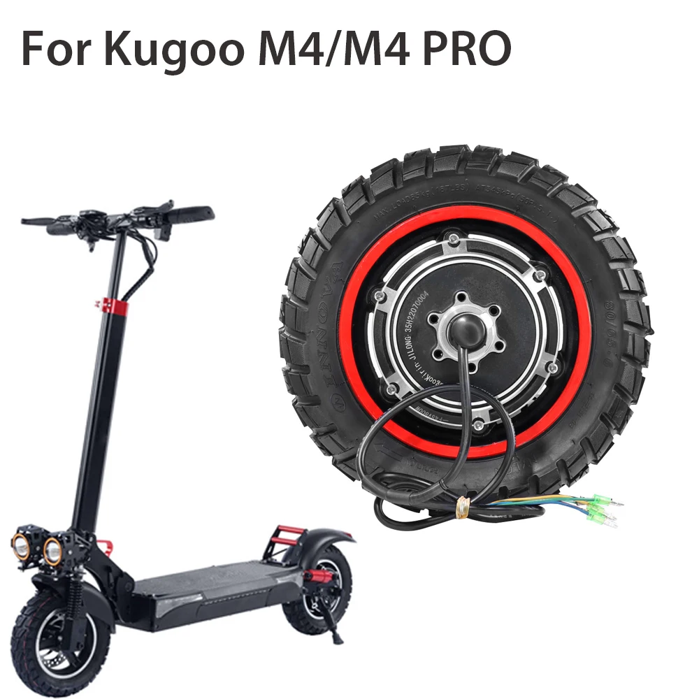 

48V 500W Motor Brushless Tire for Kugoo M4/M4PRO Electric Scooter 10 Inch Inflatable Tire Rear Wheel Motor Hub Replacement Parts