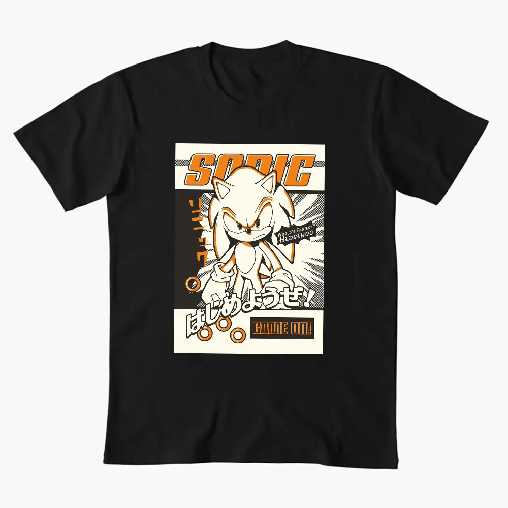 

Game On Sonic Shadow The Hedgehog Character Anmie Graphic T-Shirt Y2K clothes Cute Cartoon print Short Sleeve tee All size tops