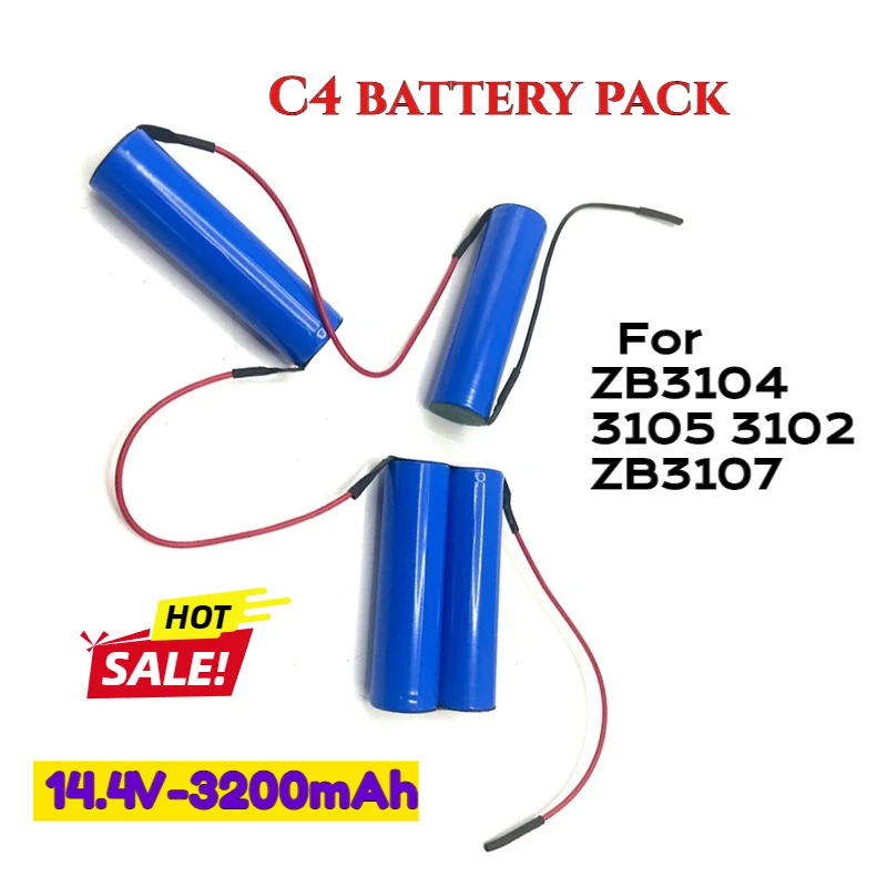 Original 18650 Battery C4 Rechargeable Lithium Battery Pack for Electrolux ZB2941 ZB2904X ZB2942 ZB2943 Type for Vacuum Cleaners
