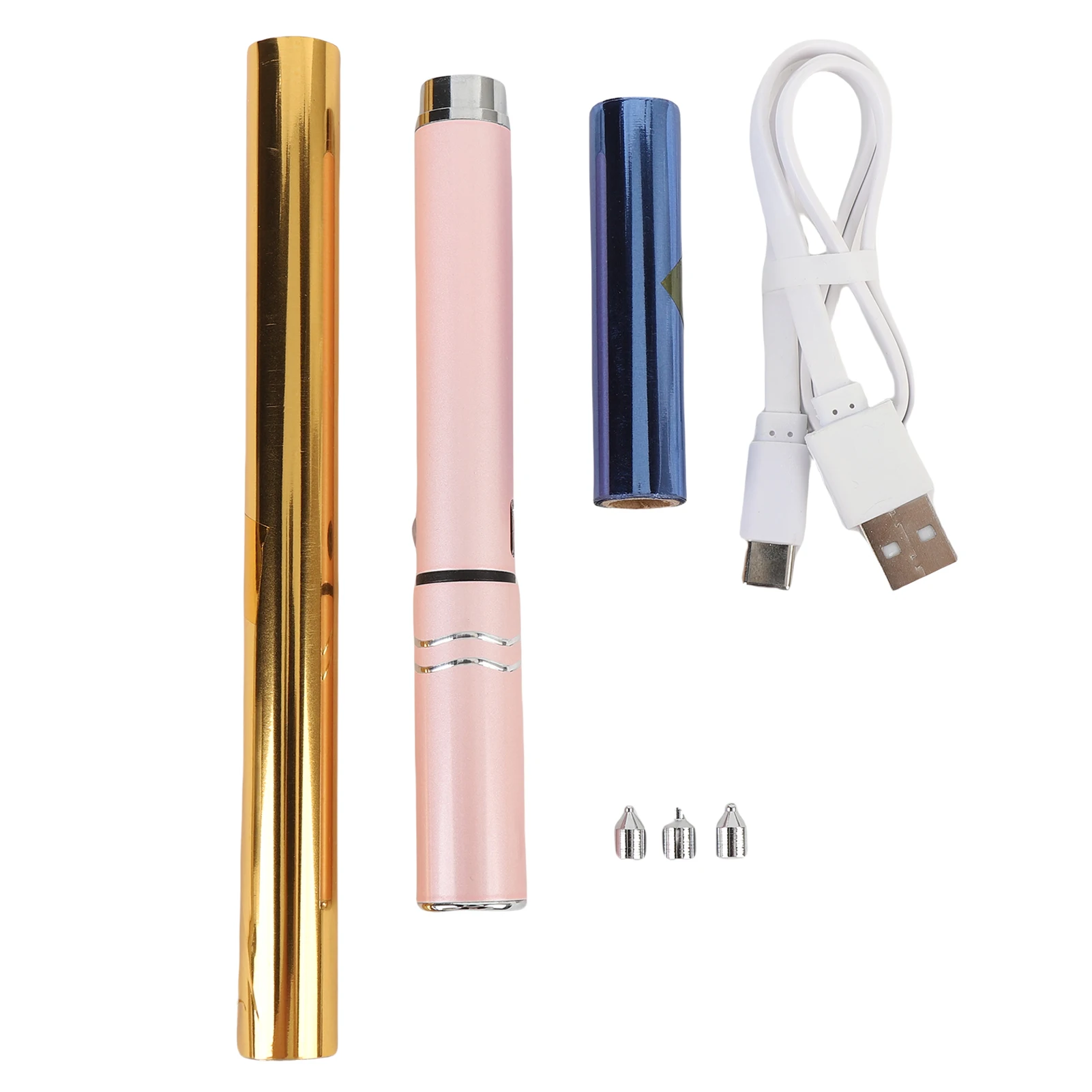 

Foil Pen Set USB Rechargeable Hot Foiling Pen with 4 Tips and 2 Heat Activated Foil Rolls for Card Making Scrapbooking Foil Pen