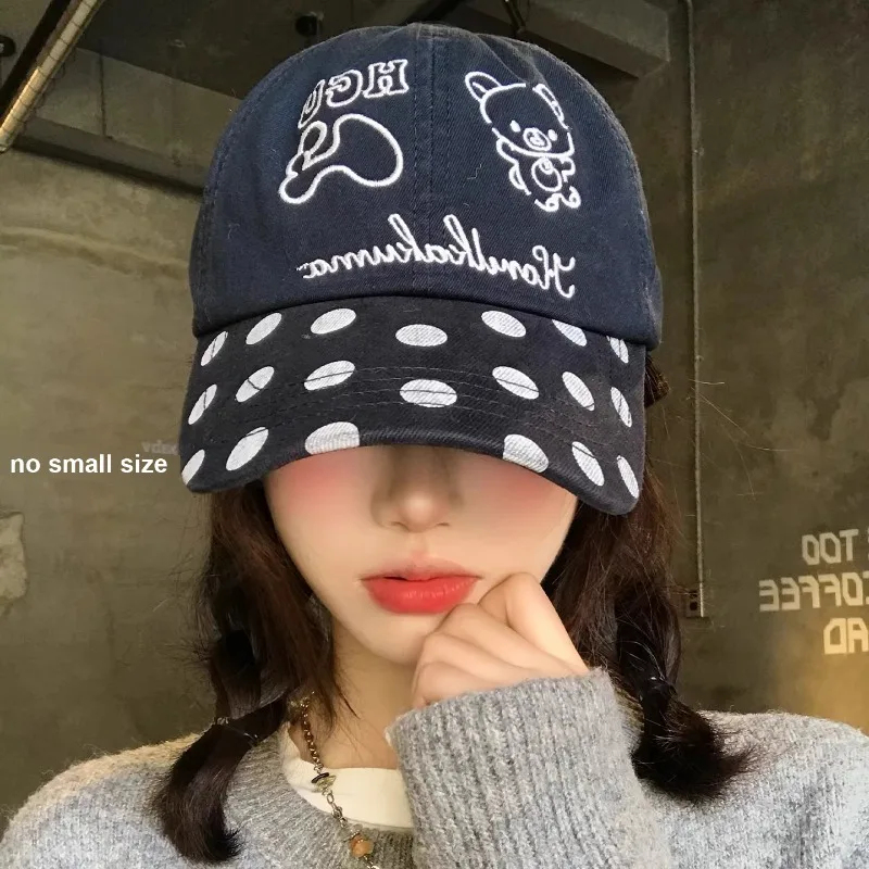 UV Protection Cartoon Bear Embroidered Baseball Cap for Women Four Seasons Sun Protective Soft Top Versatile Peaked Cap