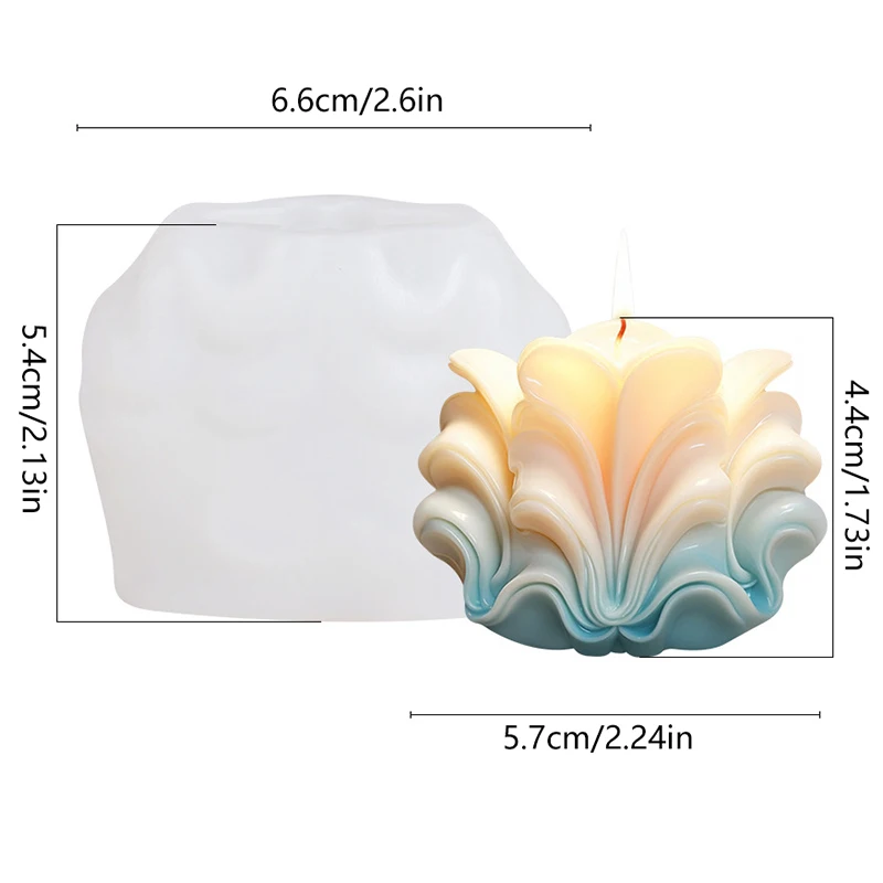 3D Sea Shell Shape Candle Mold Silicone Molds Cute Jewelry Soap Making Mold DIY Ornament Making Tool Pudding Candy Baking Mould