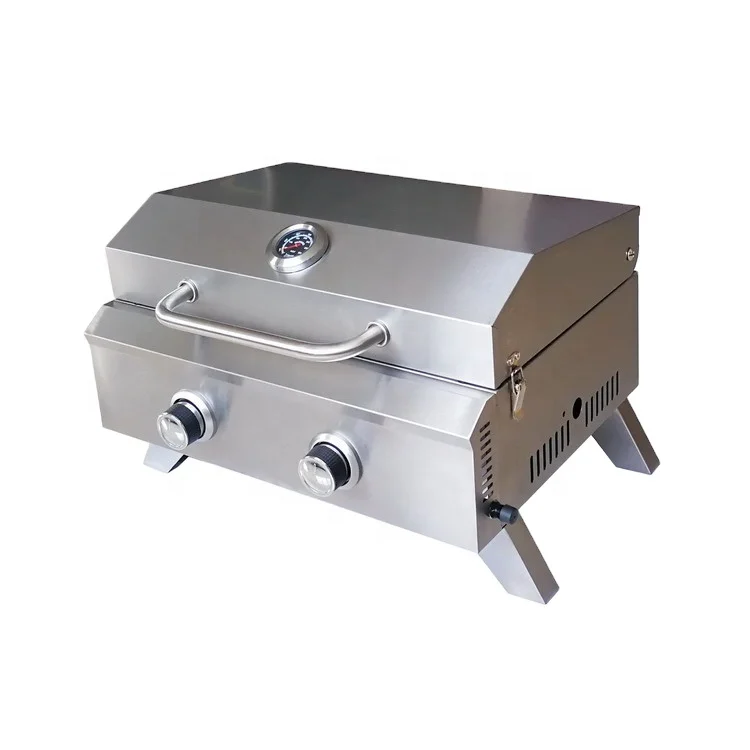 

* # Outdoor Camp Portable Picnic Stainless Steel Tabletop Propane Barbecue BBQ Grill *