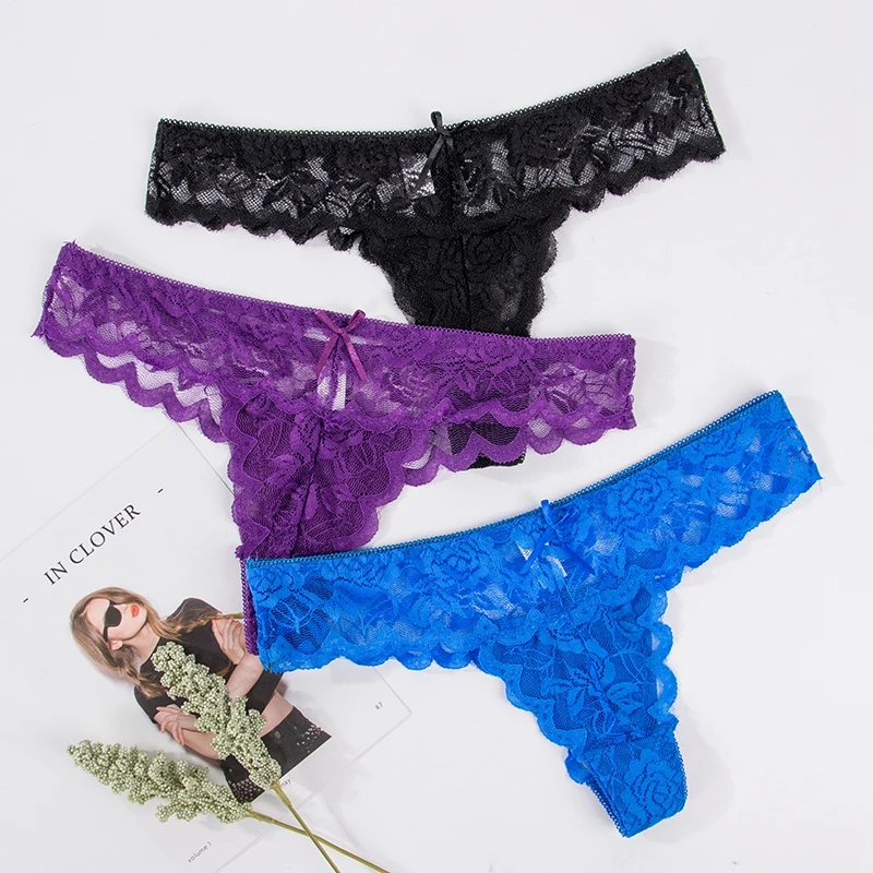 Women Sexy Lace Briefs Comfort G-String Thongs Low-waist Female Underwear Seamless Women Lingerie Breathable Panties