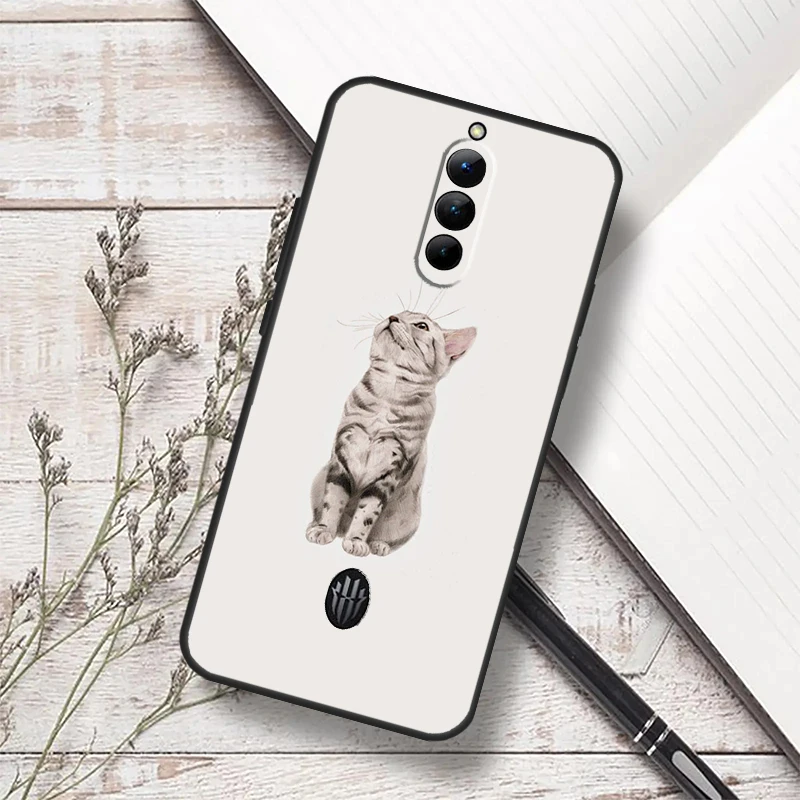 حافظة على شكل حيوان قطة لطيفة لهاتف ZTE Nubia Red Magic 11 10 9 8 8S 9S 10S Pro Plus 6 7 6S 7S Pro 5G 6R 10 Air Funda #4