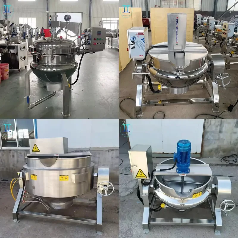Industrial Vacuum Jacketed Kettle Steam Cooker With Agitation For Corn Syrup Sugar Mixing And Cooking Pot