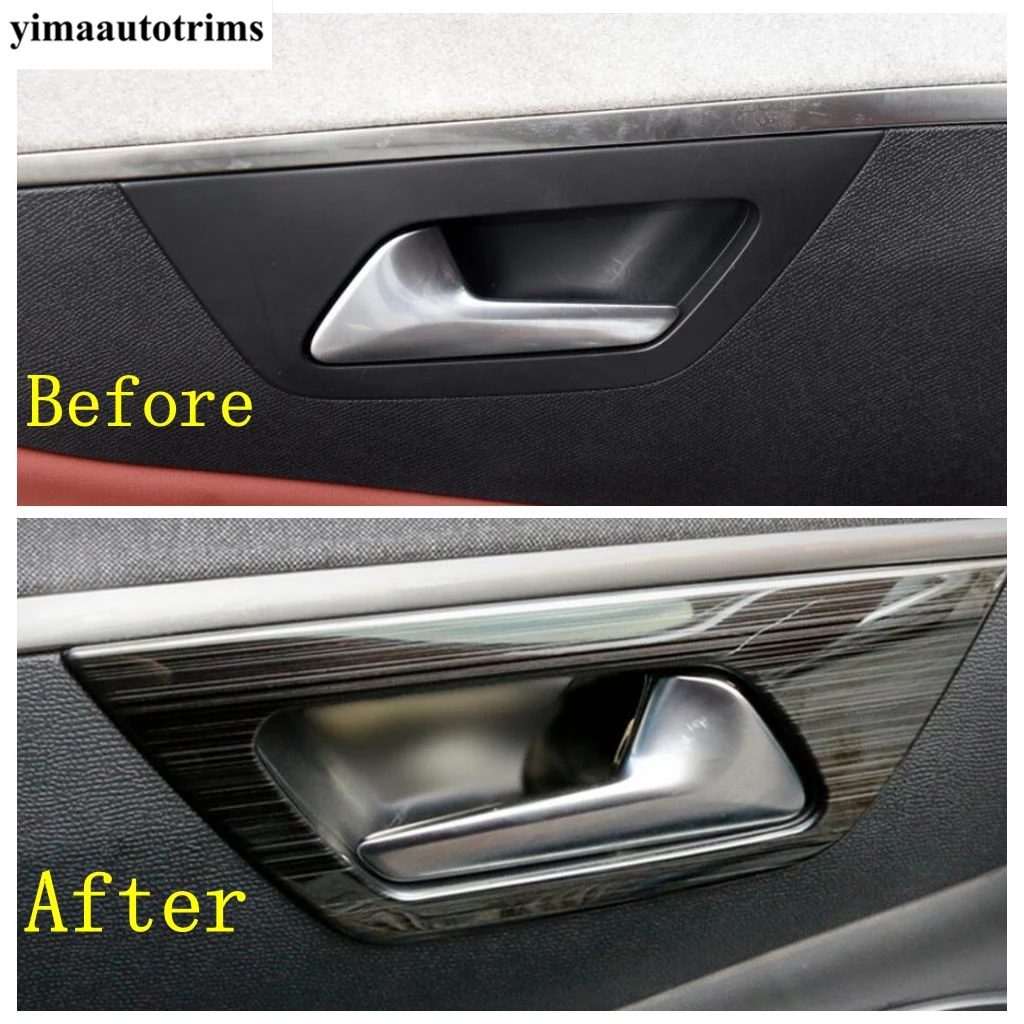 Car Inner Door Handle Bowl Frame Decoration Cover Trim For Peugeot 3008 5008 GT 2017 - 2023 ABS / Stainless Steel Accessories